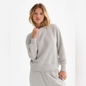 New Mate the Label Organic Fleece Shrunken Crew Neck Sweatshirt S M $128